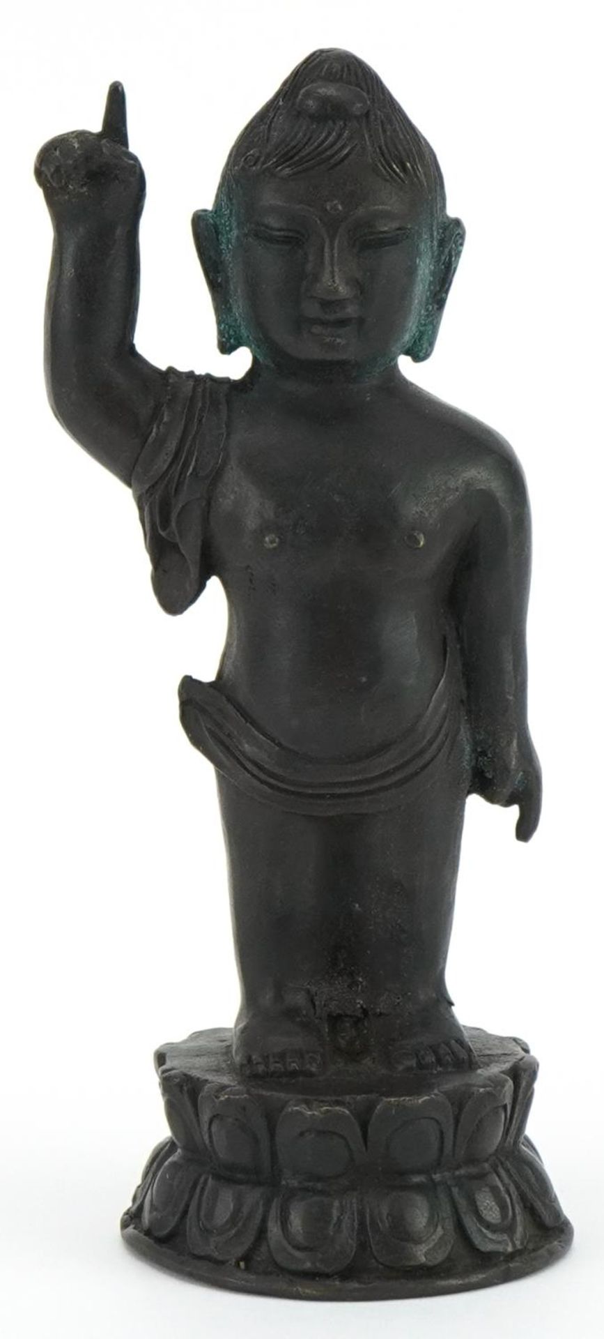 Chino Tibetan patinated bronze figure of Siddhartha, 16.5cm high : For further information on this