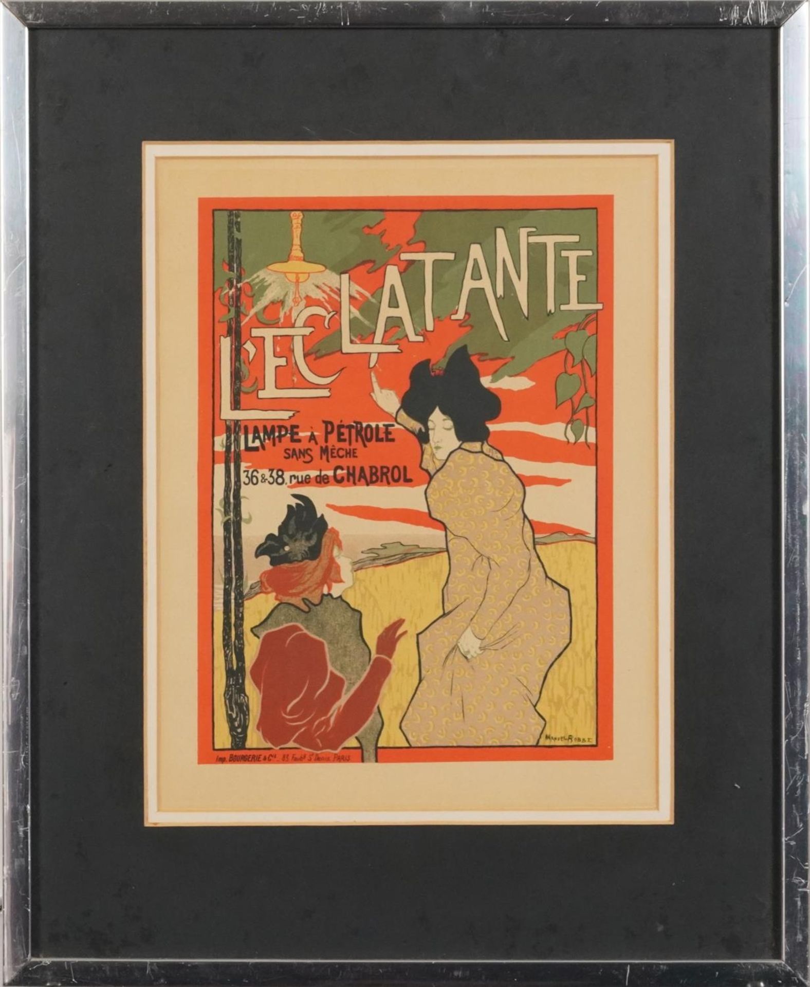 Manuel Robbe - L'Eclatante, French Art Nouveau lithographic poster with indistinct embossed - Image 2 of 4