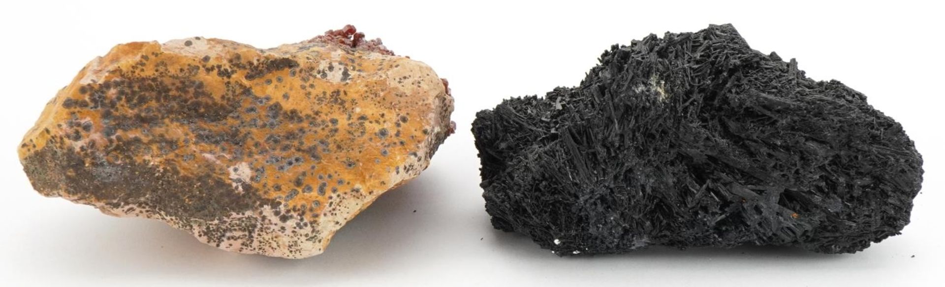 Two geology interest natural history specimens on stands comprising black tourmaline and vanadinite, - Image 4 of 4
