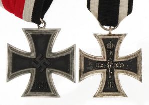 Two German military interest iron crosses including Second Class : For further information on this