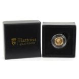 Elizabeth II 2020 1/8th gold sovereign housed in a Hattons of London box : For further information