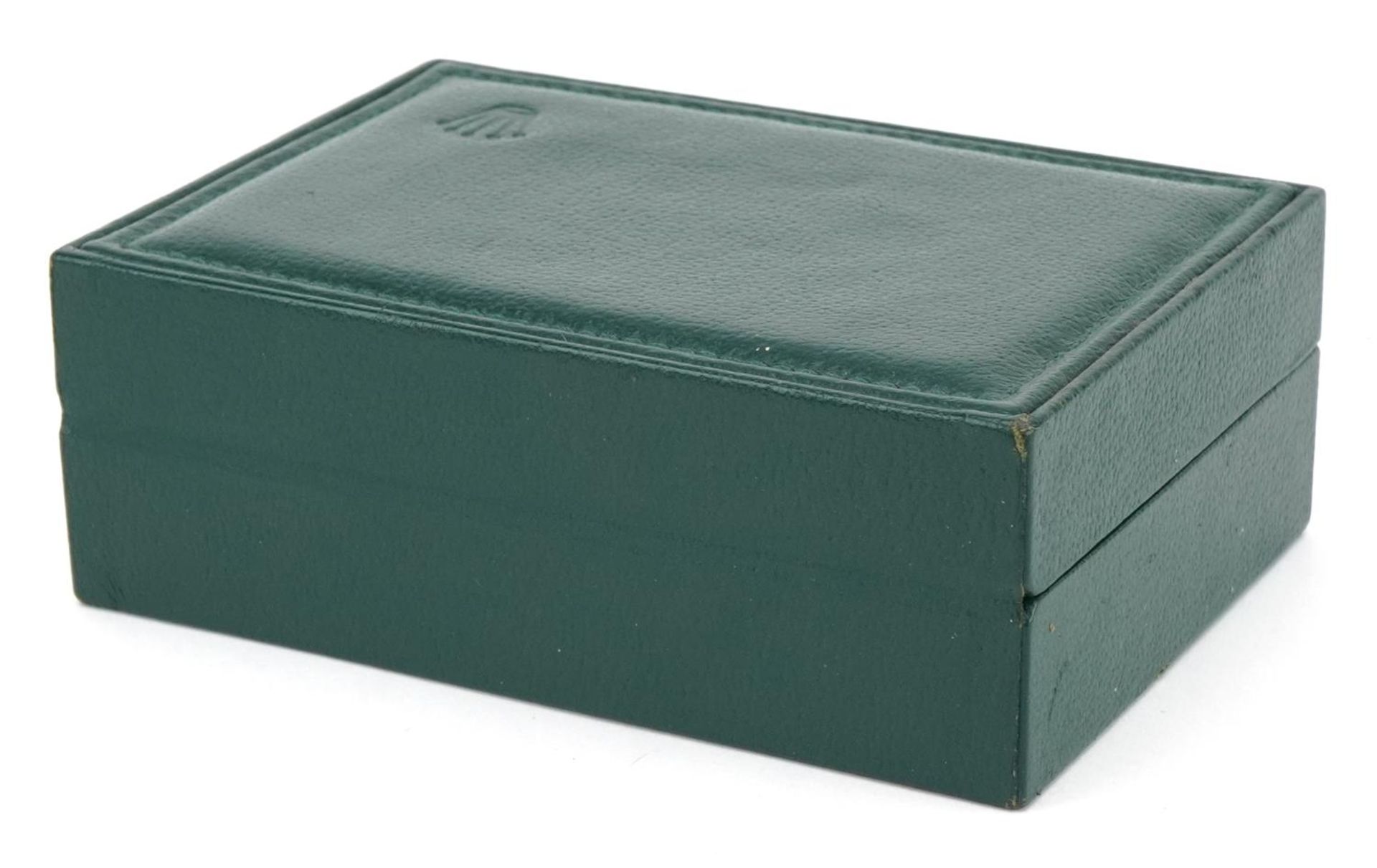 Rolex green leather wristwatch box, 14.5cm wide : For further information on this lot please visit - Image 4 of 5