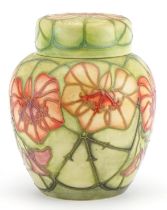 Moorcroft pottery ginger jar and cover hand painted in the Nasturtium pattern, Collector's Club