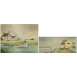 Des Herradine - Wells Next to the Sea, Norfolk and On the Norfolk Coast, two watercolours, each with