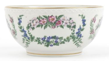 Royal Copenhagen, Danish Flowers of Copenhagen bowl, factory marks and incised 5562 to the base,