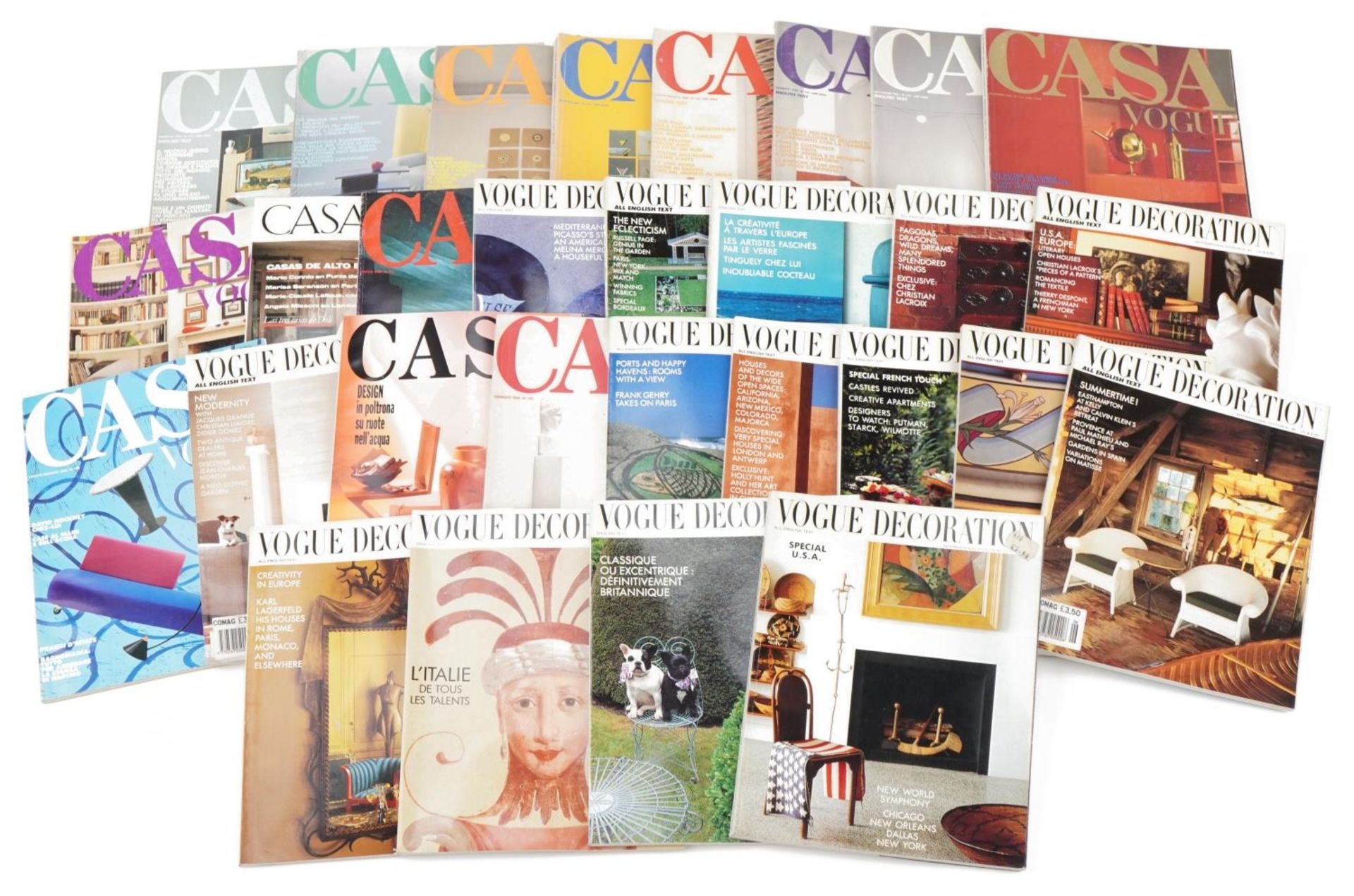 Collection of vintage interior design magazines comprising Vogue Decoration and Casa Vogue : For