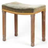 Elizabeth II 1953 limed oak coronation stool impressed North & Sons West Wickham to the underside,