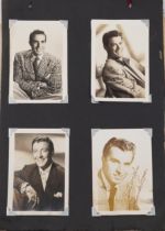 Collection of screen star black and white photographs and facsimile signatures arranged in an