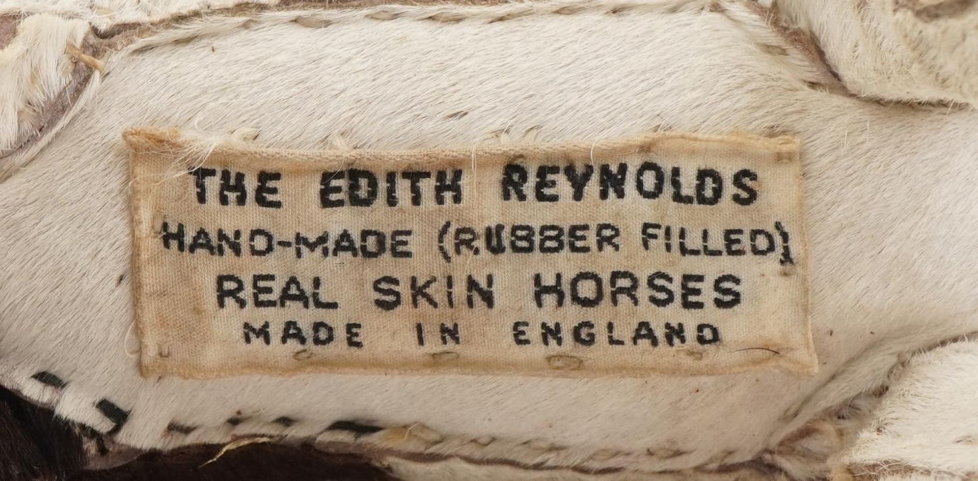Edith Reynolds horse hide horses and riders with stables, 38cm wide : For further information on - Image 5 of 5