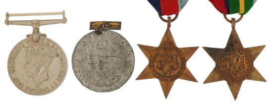 Three British military World War II medals and a commemorative example : For further information