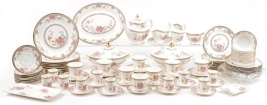 Royal Doulton Canton dinner and teaware including coffee cans with saucers, teapot, lidded tureen