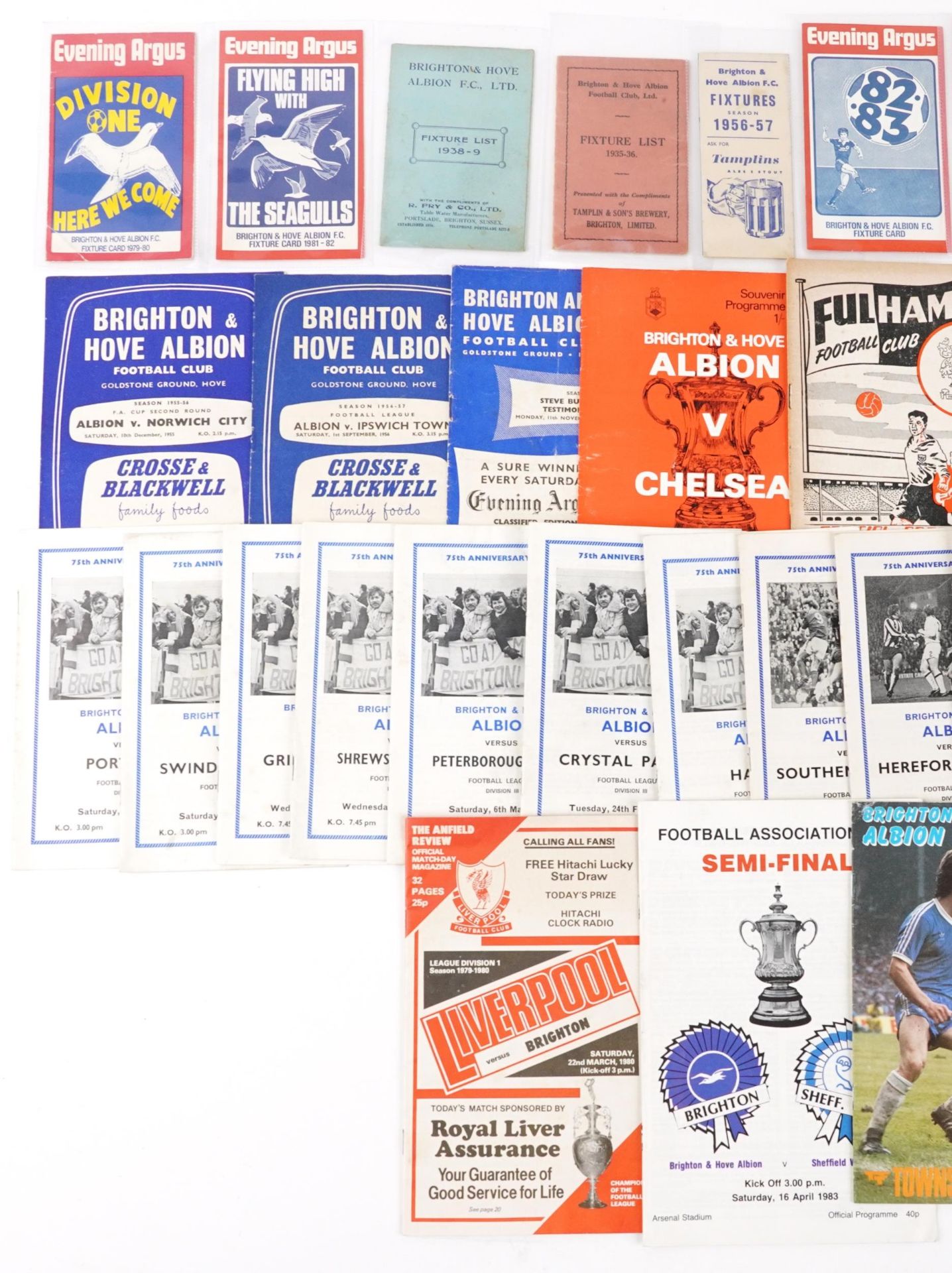 Collection of 1950s and later footballing interest Brighton & Hove Albion ephemera including fixture - Image 2 of 3