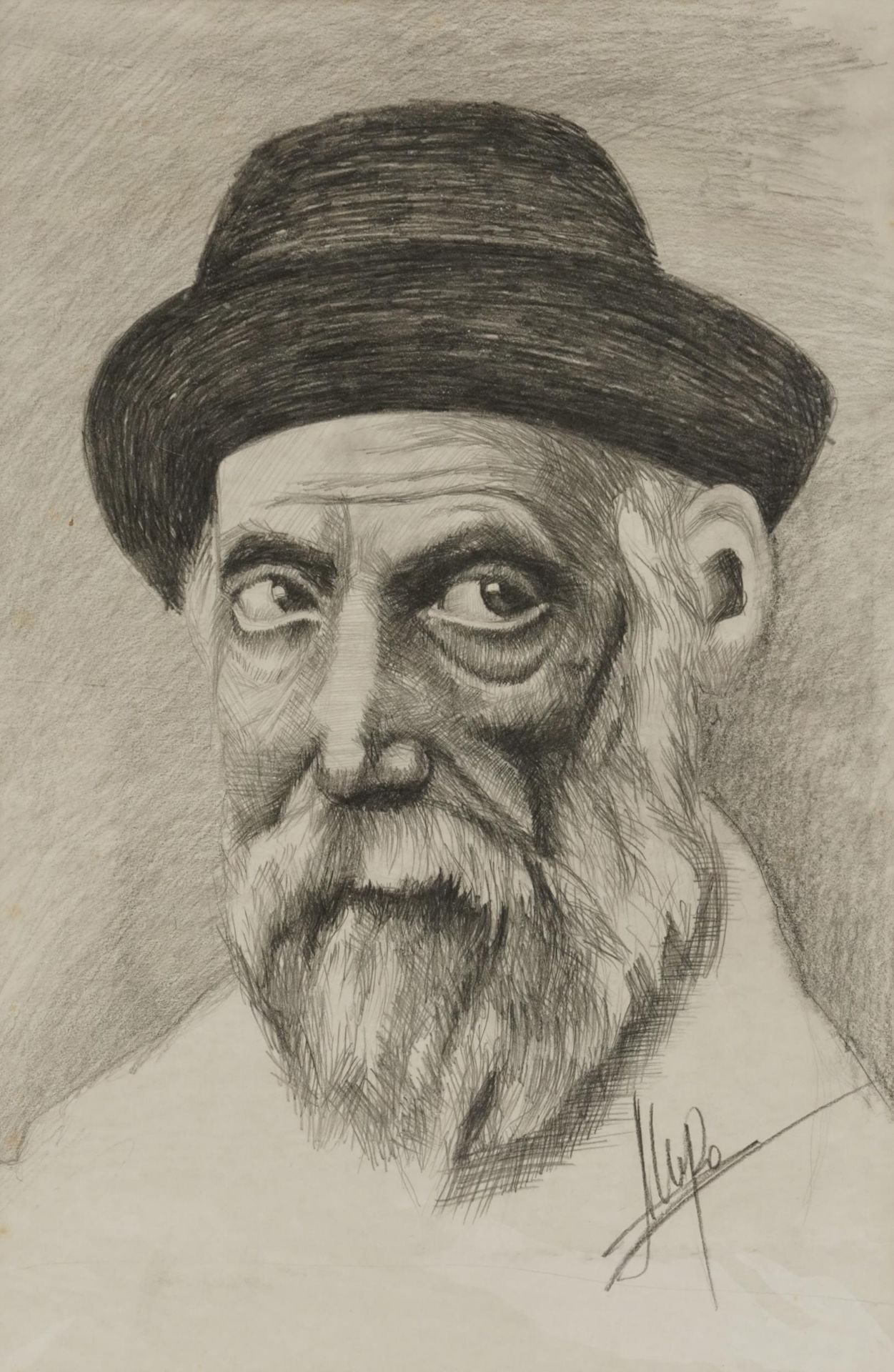Portrait of a bearded gentleman, Russian school pencil on paper, indistinctly signed, mounted,