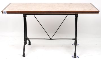 Industrial rectangular bistro table with marble top, 72.5cm H x 140cm W x 75cm D : For further