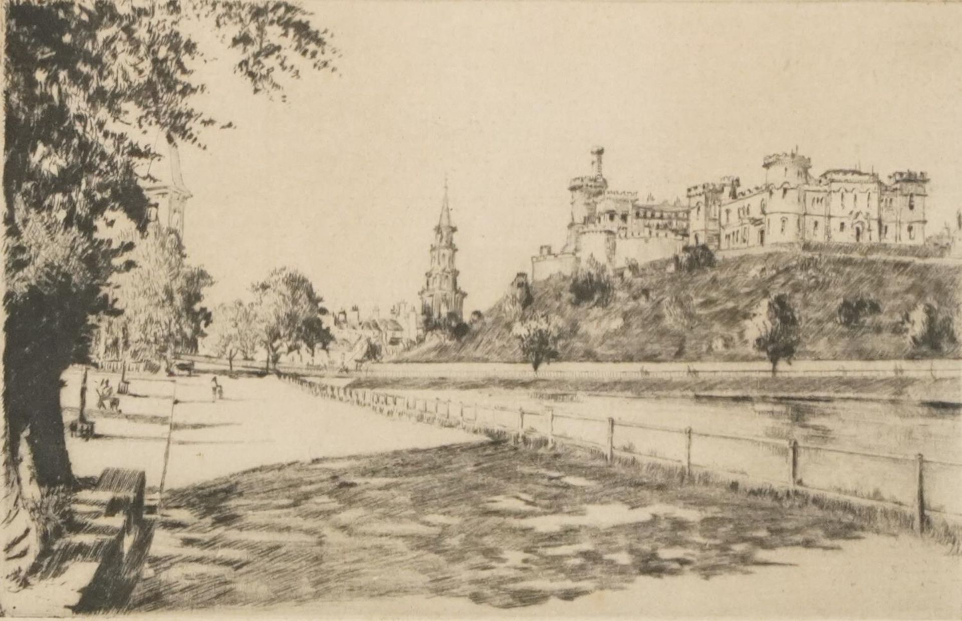 A Simes - The Cowal Shore, The Clyde and Inverness Castle Scotland, pair of pencil signed - Image 14 of 22