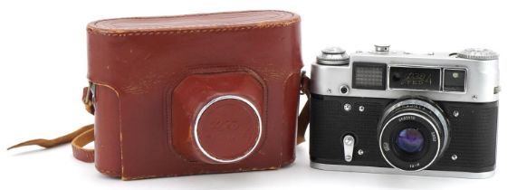 Russian FED 4 camera with leather case : For further information on this lot please visit
