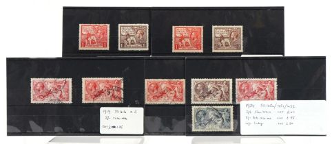 Great Britain stamps comprising Seahorses and British Empire Exhibition : For further information on