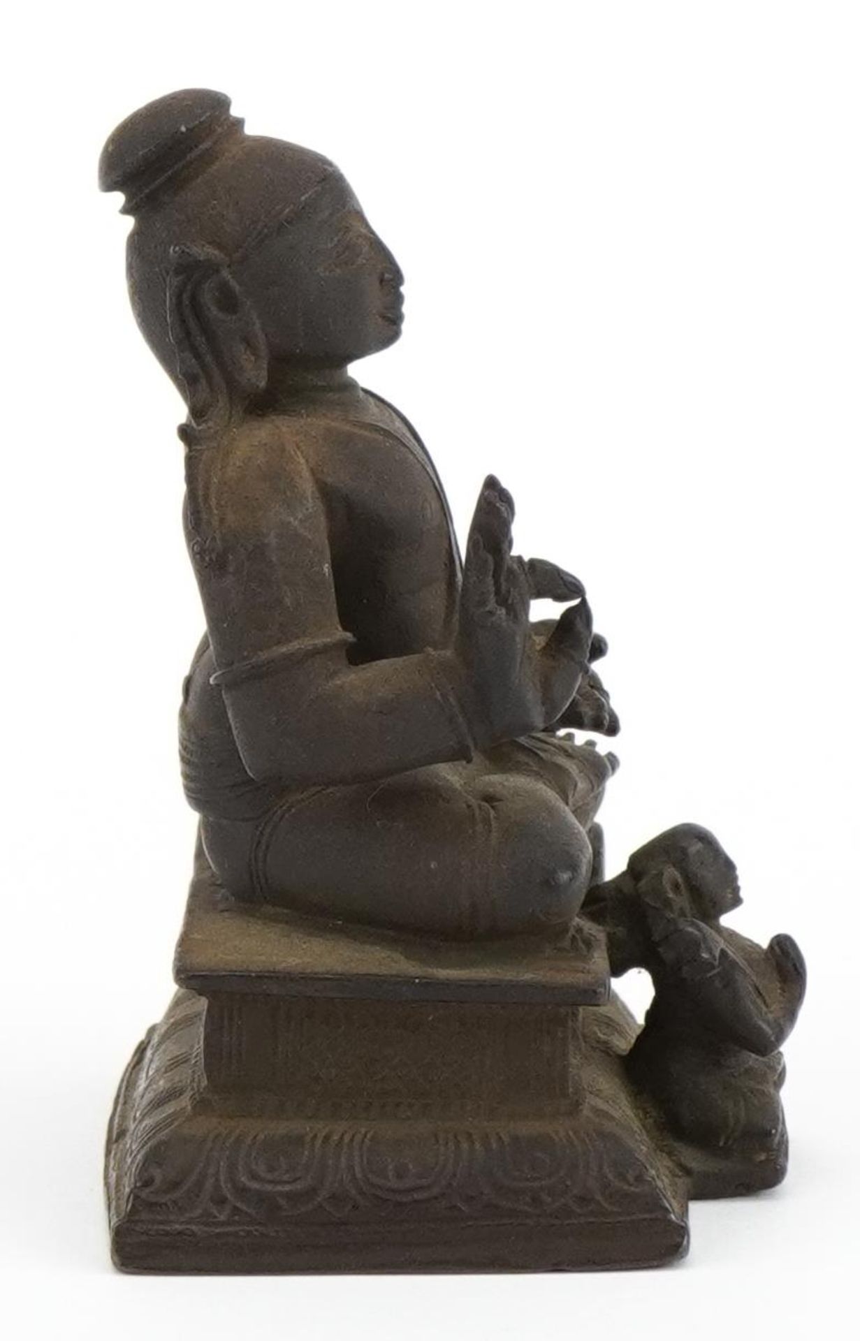 18th Century Chino Tibetan bronze buddha with raised hand, 6cms high, weight 196 grammes : For - Image 4 of 6