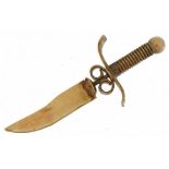 9ct gold Steam Punk earring in the form of a fighting knife, 3.5cm in length, 1.3g : For further