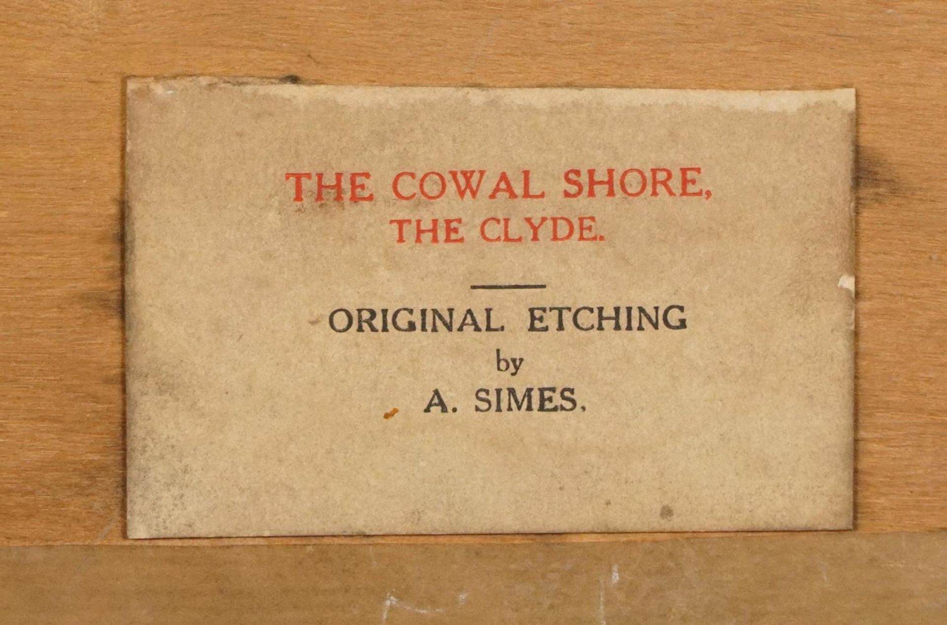 A Simes - The Cowal Shore, The Clyde and Inverness Castle Scotland, pair of pencil signed - Image 11 of 22
