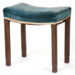 George VI limed oak coronation stool, impressed marks to the underside, 49cm H x 47cm W x 31.5cm D :