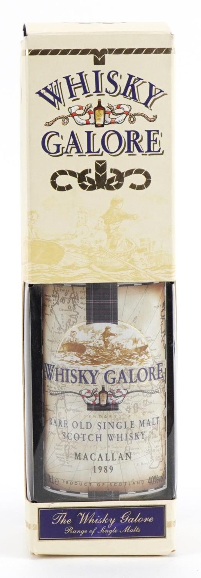 Bottle of Whisky Galore Rare Old Single Malt whisky, with box, distilled at Macallan 1989 : For