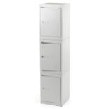 Bisley three section locker cabinet, 159cm H x 37cm W x 36.5cm D : For further information on this