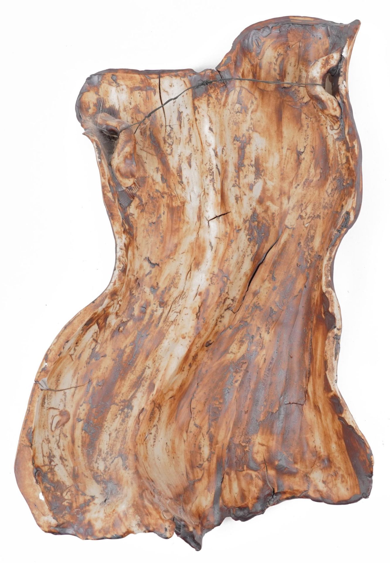 Mid century style pottery wall plaque of a female torso, 55cm high : For further information on this - Image 2 of 2