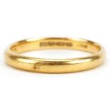 22ct gold wedding band, size L, 2.5g : For further information on this lot please visit