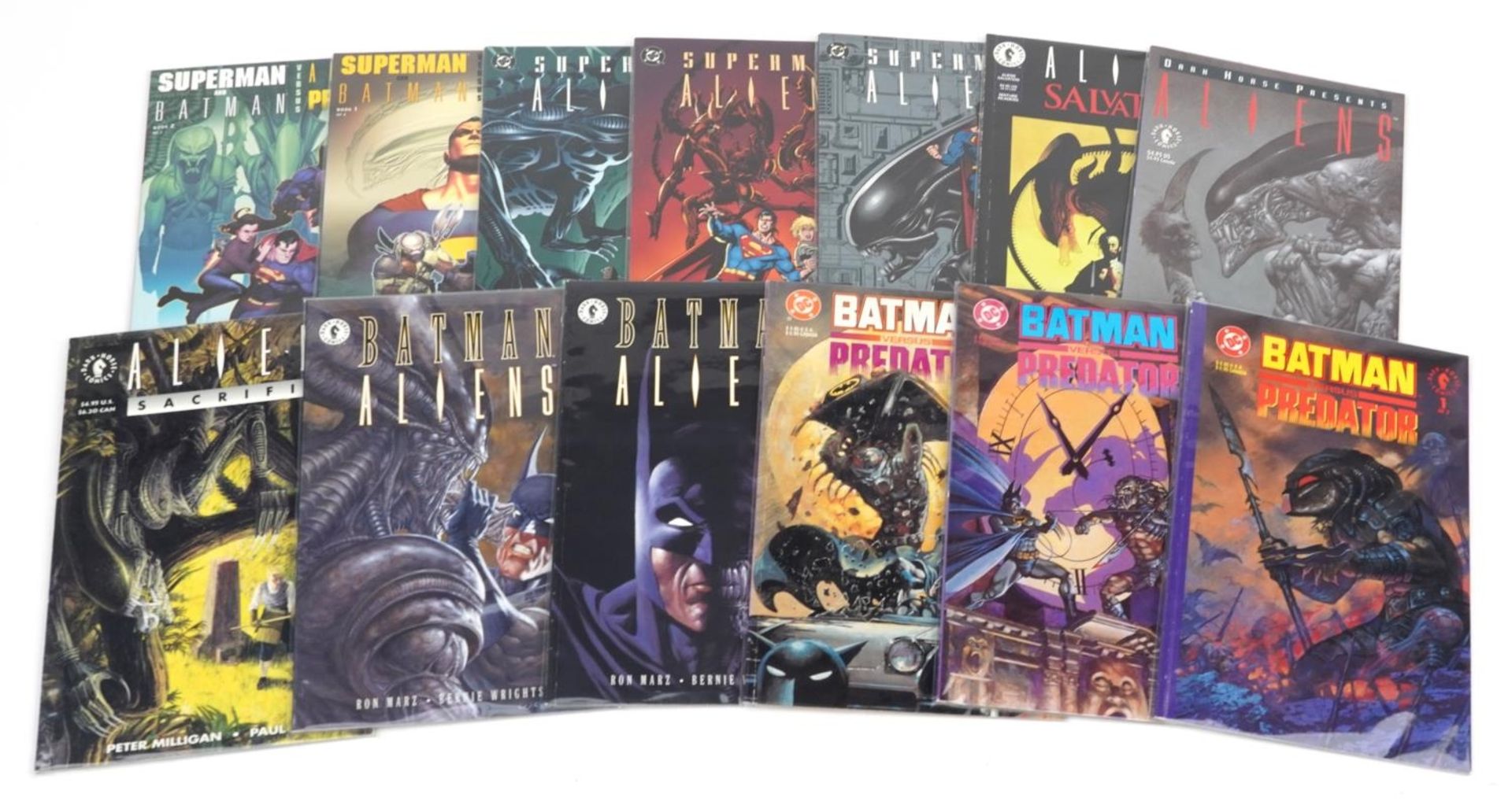 Vintage and later comics including Aliens and Batman Versus Predator : For further information on