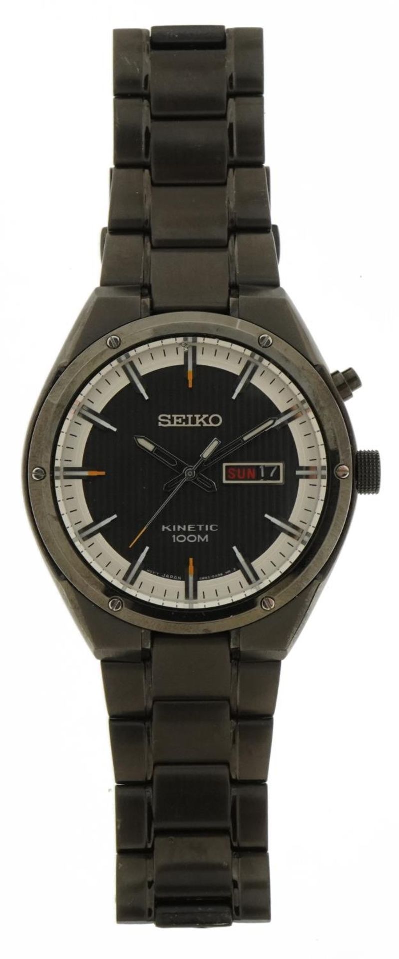 Seiko, gentlemen's Seiko kinetic wristwatch with day/date aperture, model 5M83-0AB0, 41mm in - Image 2 of 5