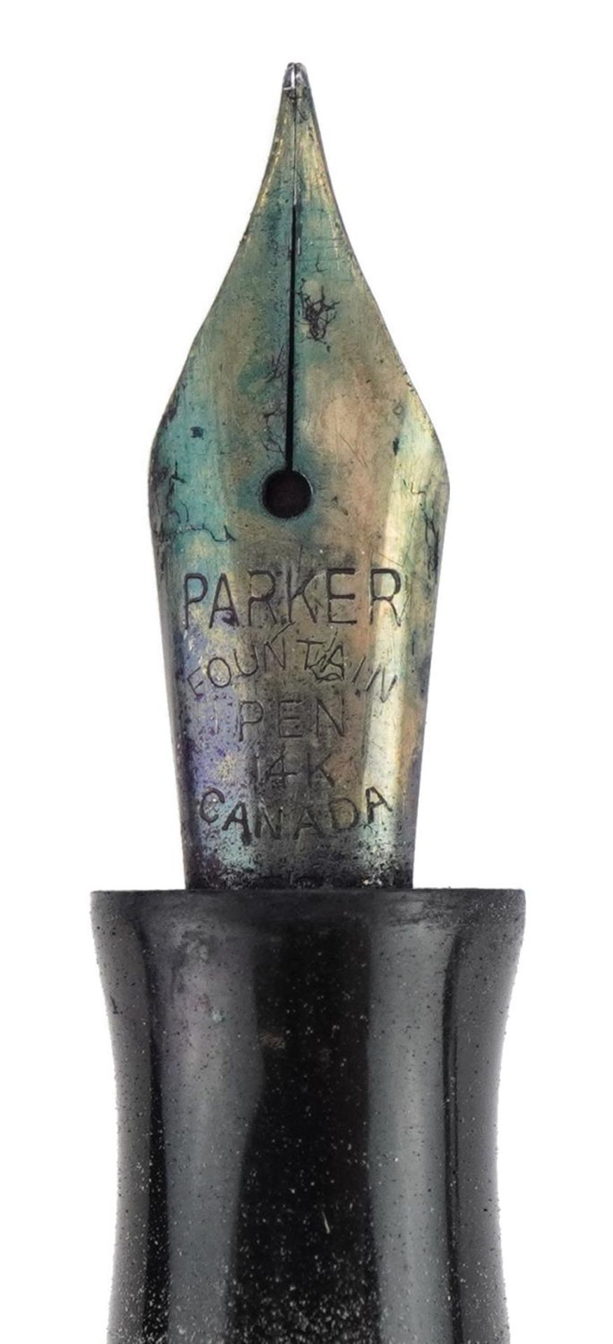 Parker marbleised fountain pen with gold nib, five pin badges and a Universal Pictures admission - Image 3 of 3