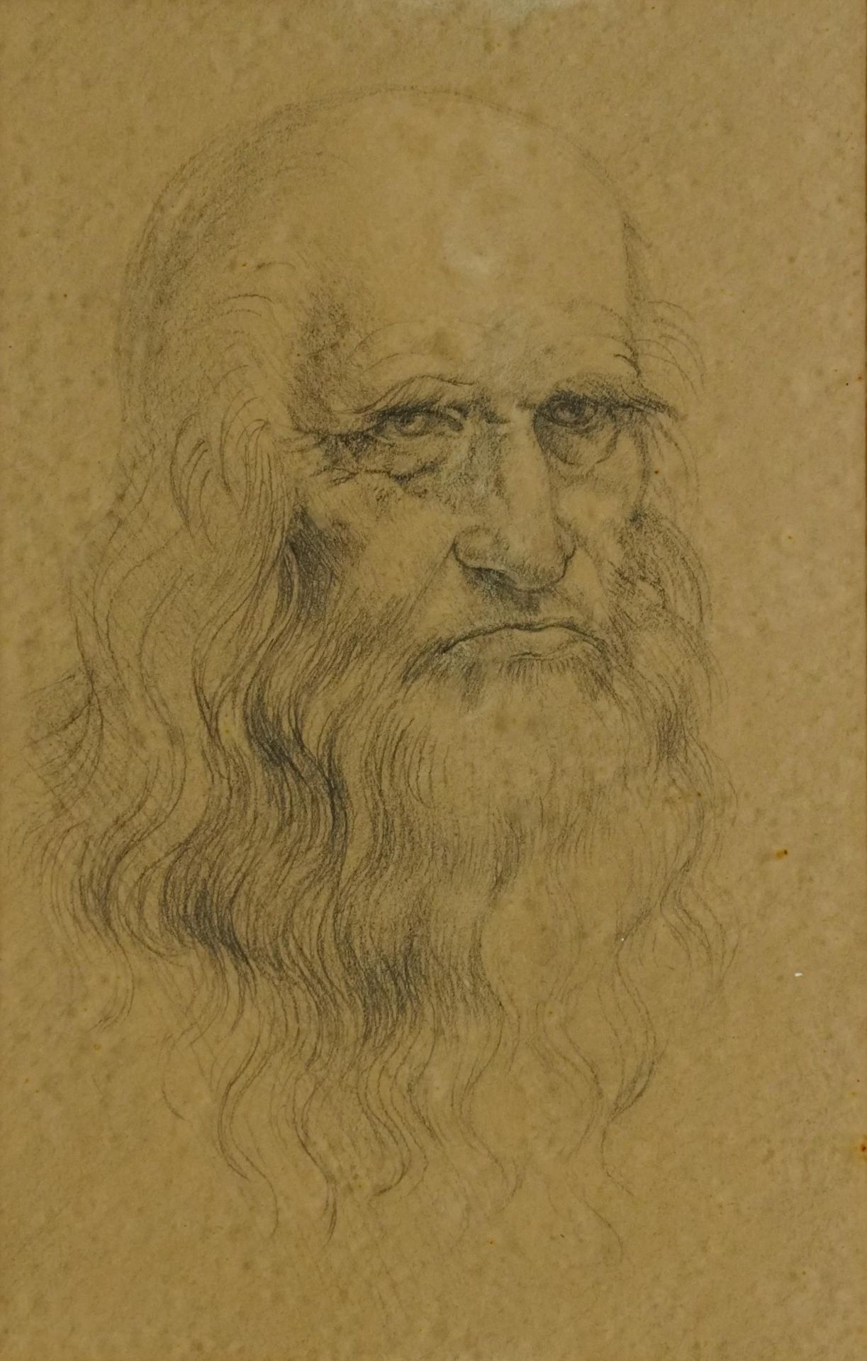 Portrait of a bearded gentleman, early 20th century drawing, Clapholt label verso, mounted, framed