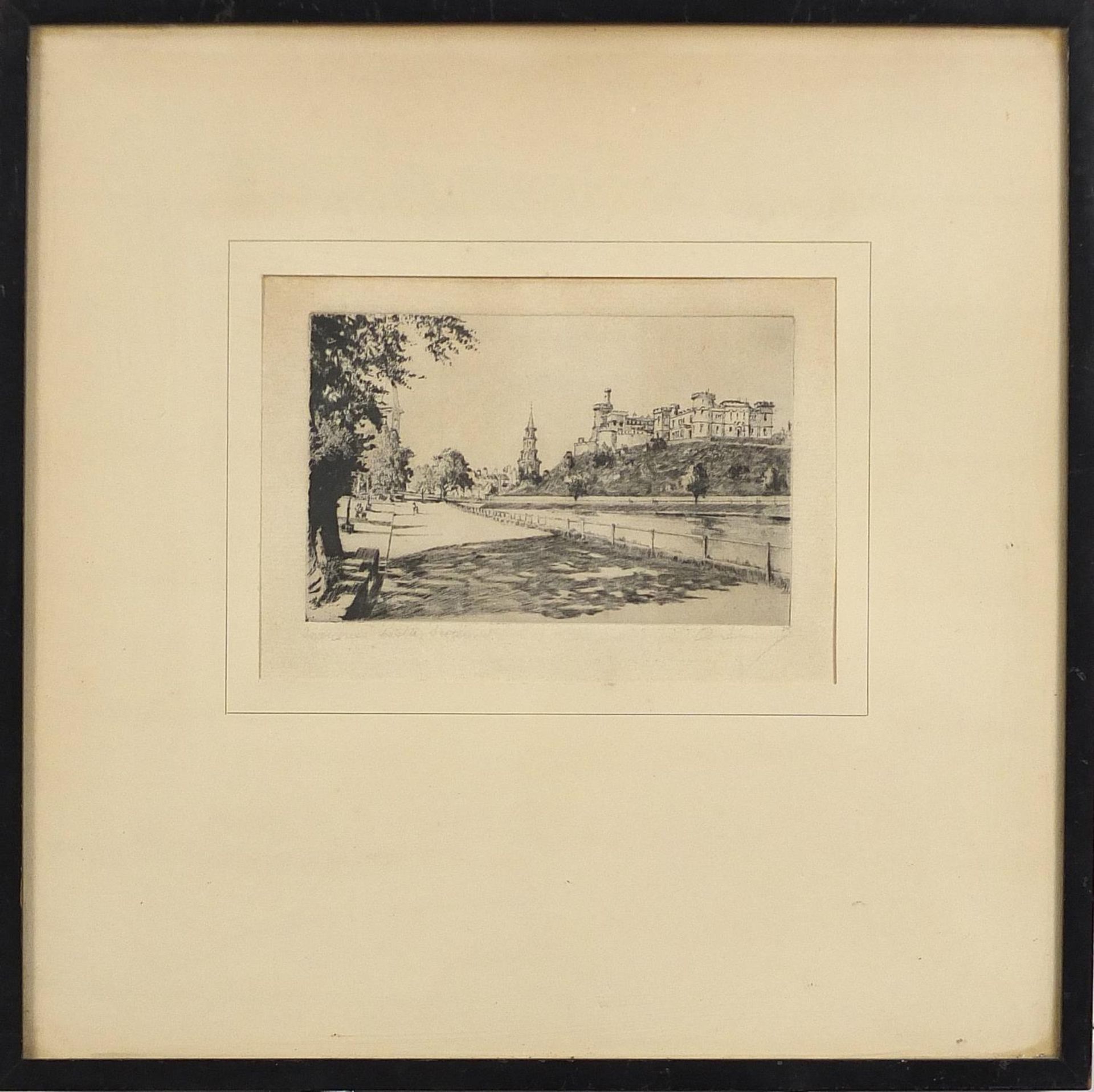 A Simes - The Cowal Shore, The Clyde and Inverness Castle Scotland, pair of pencil signed - Image 16 of 22