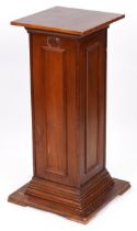 Gothic style mahogany altar stand, 107.5cm H x 45.5cm W x 45.5cm W : For further information on this