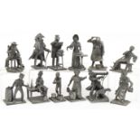 Twelve Birmingham Mint pewter Oliver Twist by Charles Dickens figures including Bill Sikes, Mr