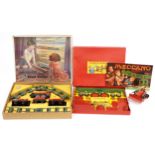 Vintage toys comprising Chad Valley O gauge tinplate train set with box, Meccano number 3