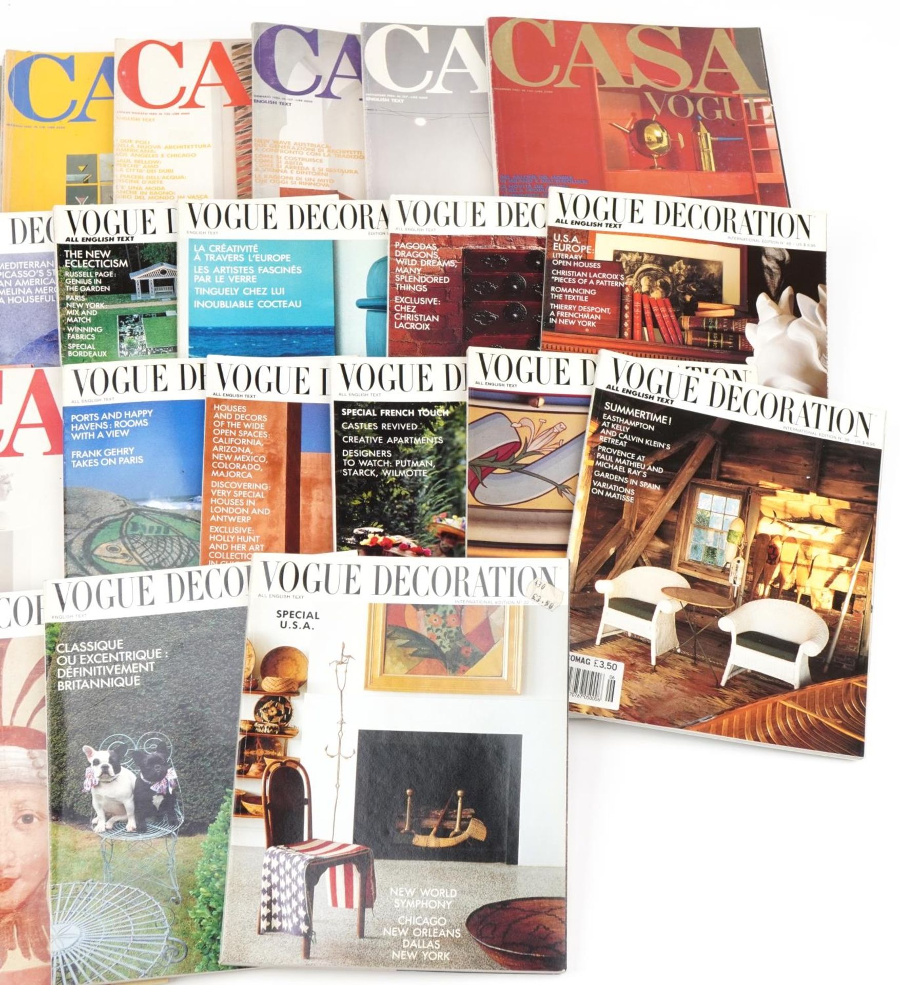 Collection of vintage interior design magazines comprising Vogue Decoration and Casa Vogue : For - Image 3 of 3
