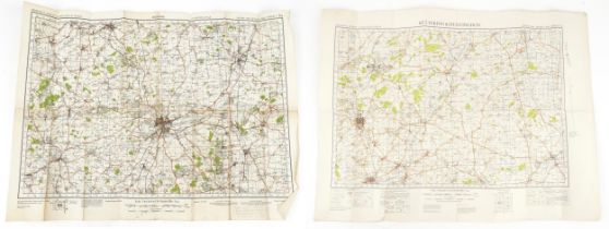 Two military interest Second War Revision 1940 Ordnance Survey maps including Cattering and