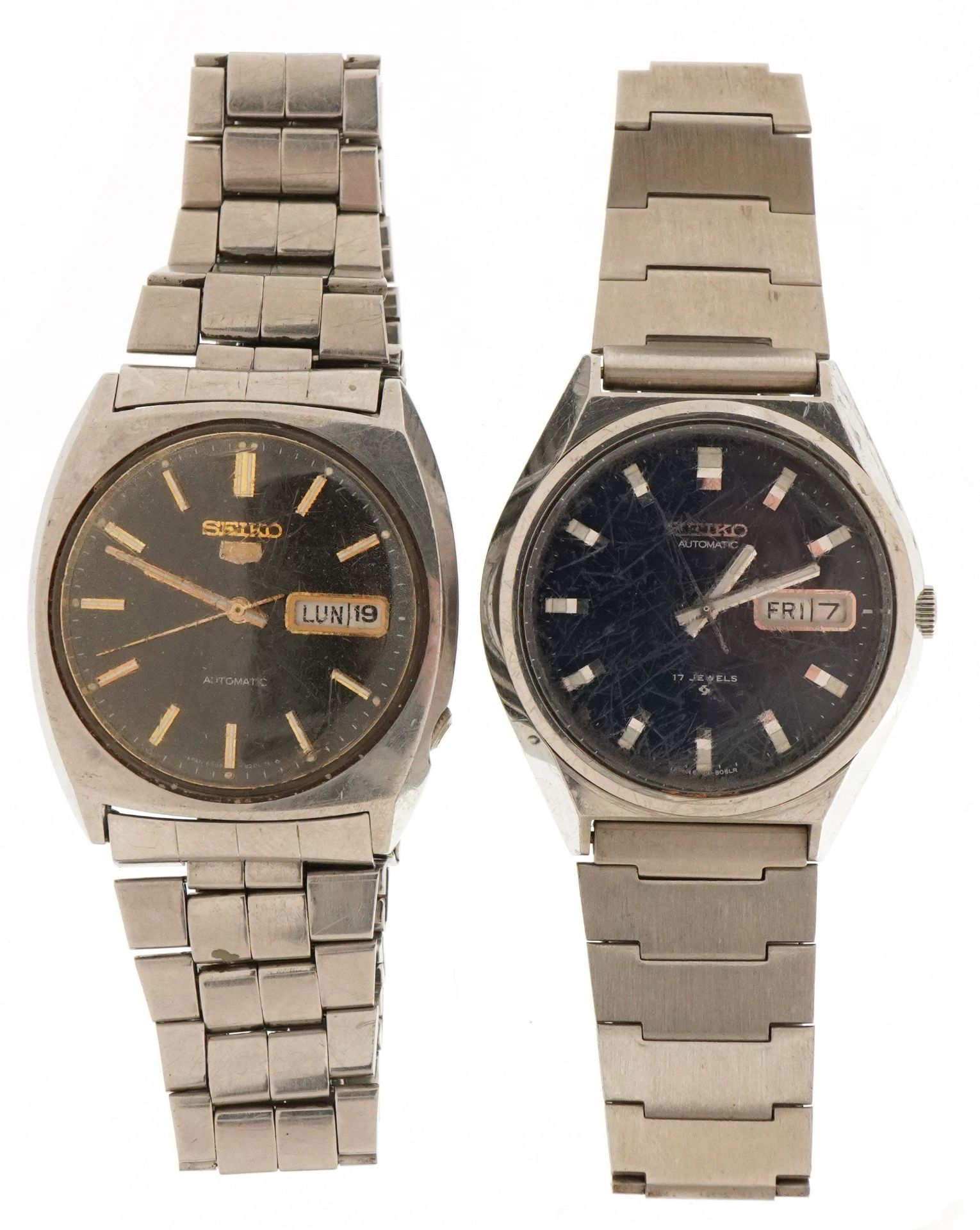 Seiko, two vintage gentlemen's Seiko automatic wristwatches with day/date apertures including - Image 2 of 5