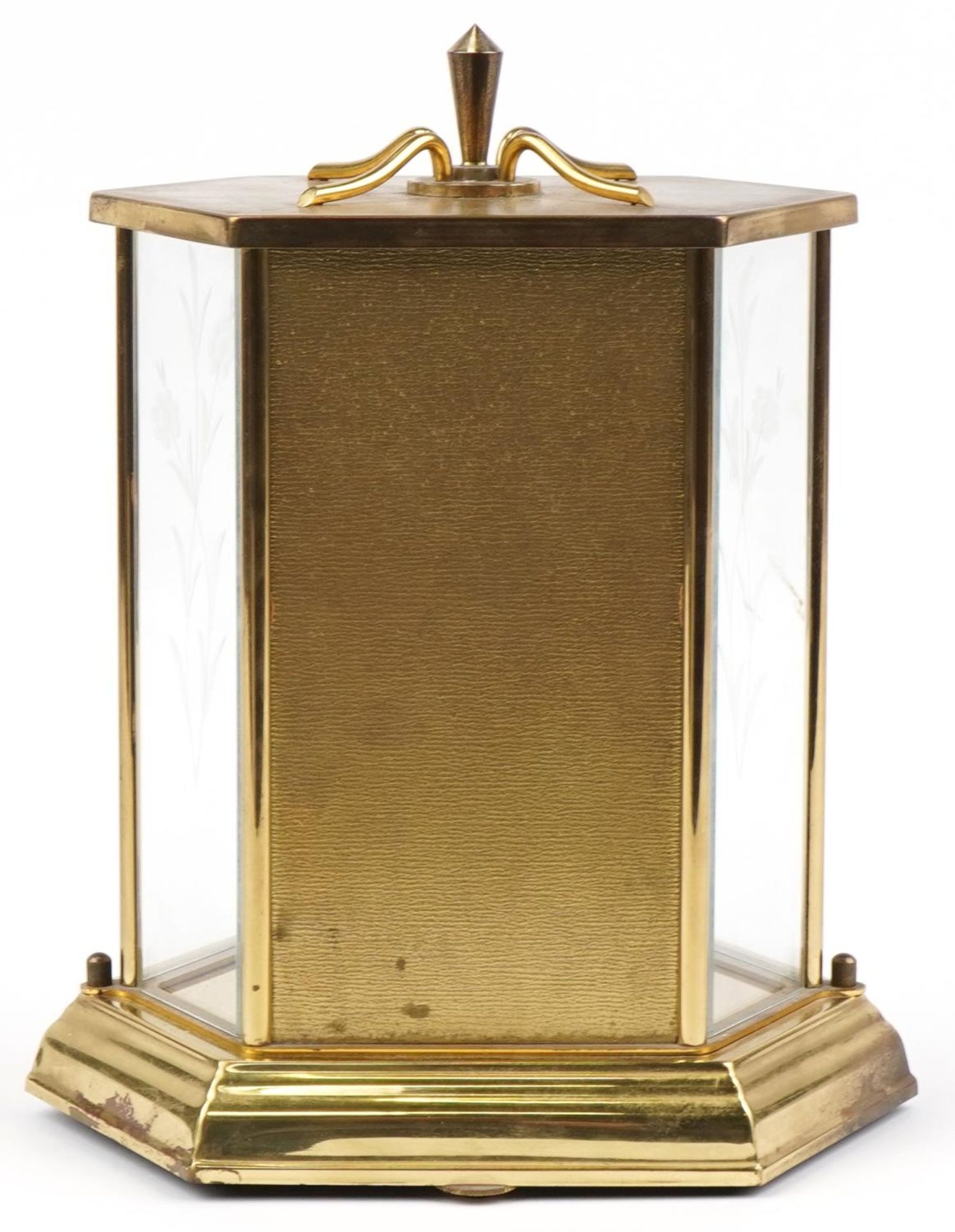 Kundo brass cased anniversary clock with bevelled glass panels, 25.5cm high : For further - Image 4 of 4