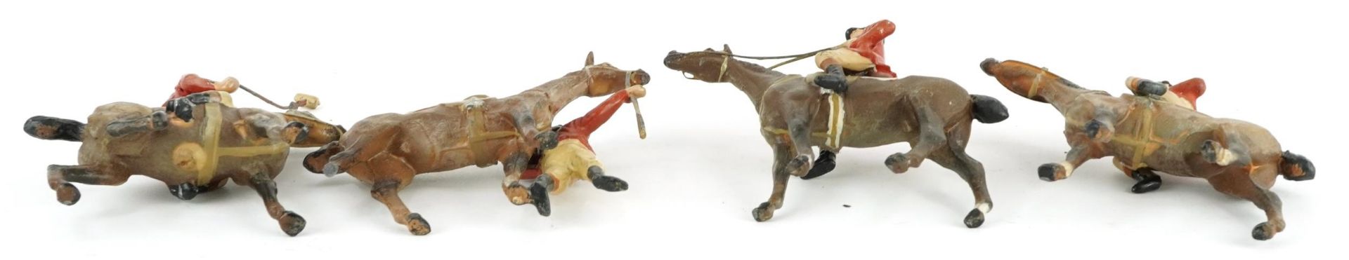 Four Heyde 56mm jockeys and horses including Polo Player and Huntsman : For further information on - Image 3 of 3
