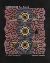 Norbett Kngwarreye - Corkwood Dreaming, Aboriginal Pointillist, framed and glazed, 49.5cm x 39cm