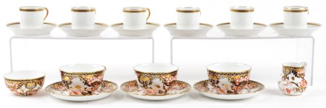 Set of six Rosenthal cream and gilt coffee cans and saucers and Royal Crown Derby Imari pattern
