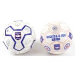 Two footballing interest Brighton & Hove Albion footballs signed with ink signatures : For further