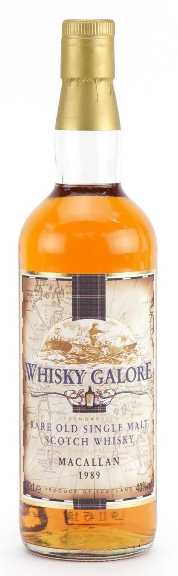 Bottle of Whisky Galore Rare Old Single Malt whisky, with box, distilled at Macallan 1989 : For - Image 3 of 4