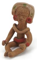 Peruvian terracotta figure of a nude male, 6.5cm high : For further information on this lot please