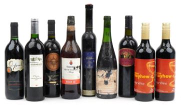 Nine bottles of alcohol including red wine and sherry : For further information on this lot please