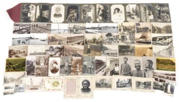 Topographical and social history postcards, some black and white photographic including