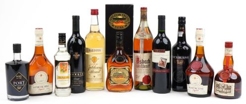 Eleven bottles of alcohol including red wine, Appleton Jamaican rum and liqueur : For further